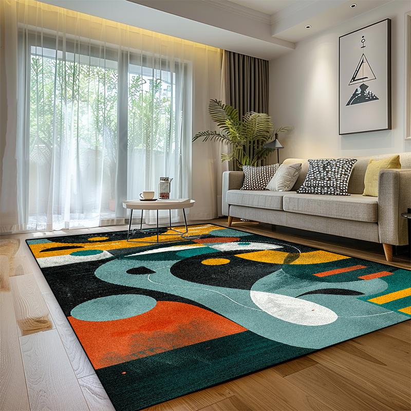 Moderner Luxusteppich Wohnzimmer Geometrische Dekoration Zuhause Weich Waschbar Großer Bereichsteppich Schlafzimmer Badezimmer Rutschfeste Plüsch-Fußmatte