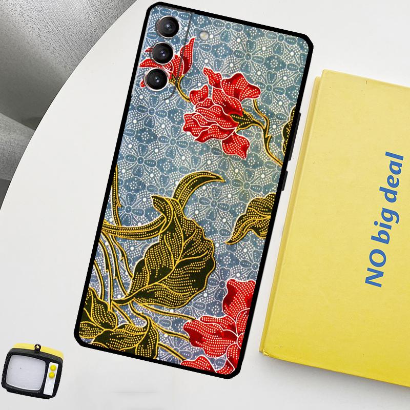 Batik Pattern Phone Case For Samsung Galaxy S25 Ultra S21 S22 S23 S24 Ultra S9 S10 S20 Plus S25 FE Cover