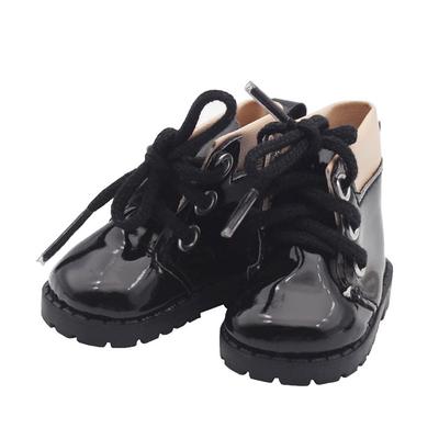 Niannyyhouse 20cm Plush Toy with High Heels, Leather Shoes, 5.5cm Shoe Length, Cotton Doll, Accessories, Dress-Up (Black)