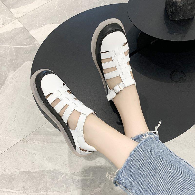 Baotou sandals women's hollow fashionable and comfortable pregnant women's mother soft-soled flat-soled sandals