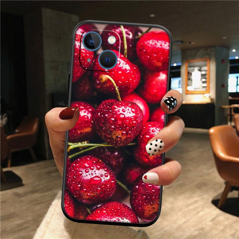 Kirsch Sommerfrucht Hülle für Samsung A11 A12 A13 A15 A52S A53 A55 A56 A70 A71 A72 A73 F06 F16 F56 S10 Plus S10e