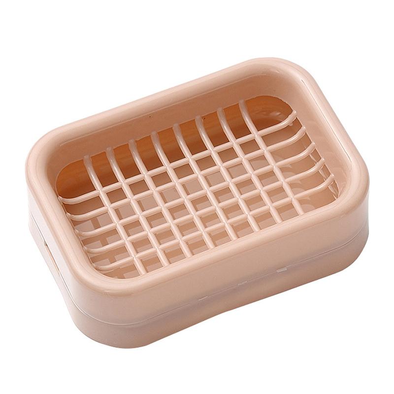 Creative Grid Soap Dish Thickened Double Layer Drain Soap Dish Bathroom Laundry Soap Rack Storage Rack