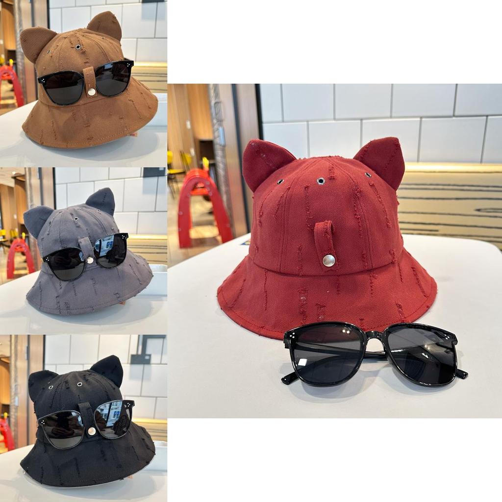 Cute Cartoon Bear Hat Women Sunglasses Spring Summer Sunshade Fishing Hat Men Outdoor Climbing Fishing Trendy