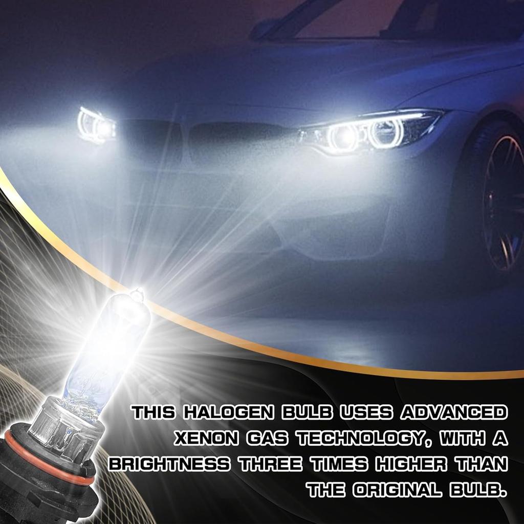 9006 Headlight Bulb 9006 Halogen Head Light Bulbs, Ultra White Halogen Headlight Bulb 12V 100W High Beam Low Beam Fog Light Bulbs, Universal Light