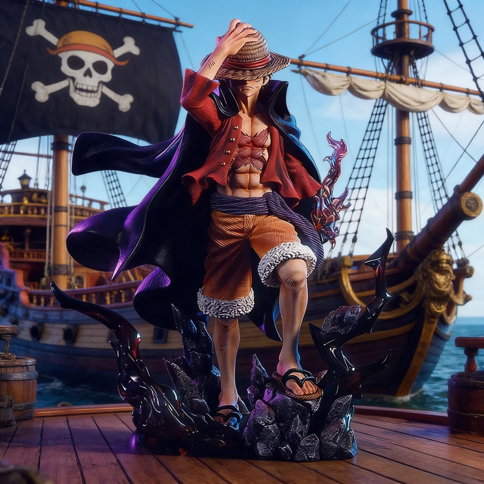 

25cm New One Piece Anime Figure Luffy Four Emperors Monkey Action Figurine Collectible Model Doll Toys D PVC Kid Friendly Entertaining Fun Play Safe no box