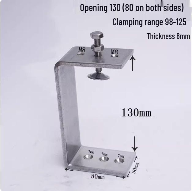 C304 Tiger Claw U-Shaped Stainless Steel Pipe Clamp
