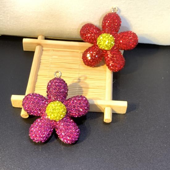 Keychain Pendant Small Flowers Shiny Rhinestone Sunflower Charm Key Chain Decorative Backpack Bag Accessories