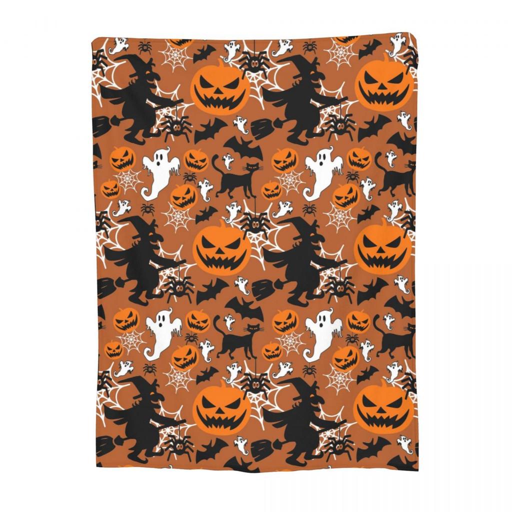 Halloween-Kürbisse und Geister Hexenparty Decken Fleece-Kuscheldecke Überwürfe für Sofa Bettwäsche Überwürfe Tagesdecke Steppdecke