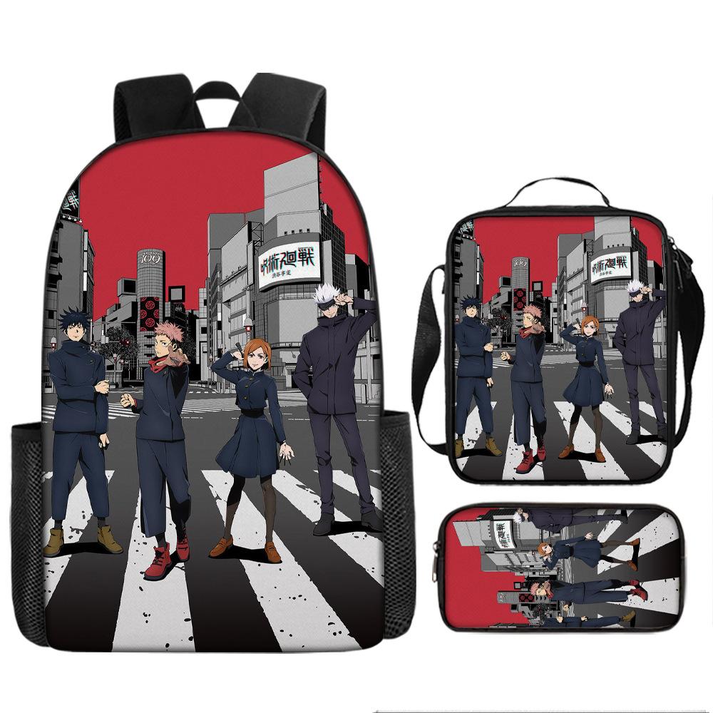 Spell Return Battle School Bag Elementary School Student Animation Backpack Large Capacity Three-piece Set
