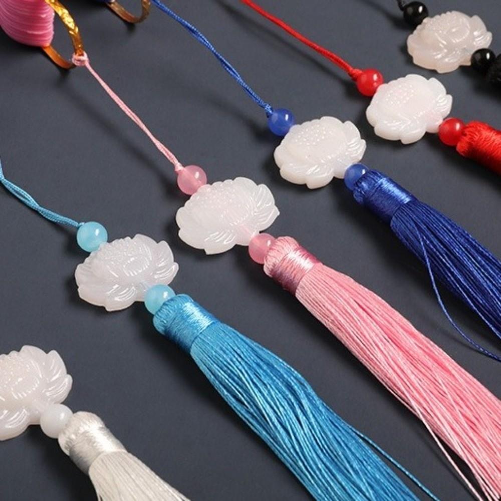 Hanfu Fan Flower Pattern Chinese Folding Fan Traditional Vintage Handheld Fan with Tassel Portable Decorative Fan Cultural Event
