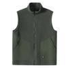 Men's Casual Fleece Solid Color Zipper Vest, Men's Stand-up Collar Zipper Pocket Fleece Vest Jacket