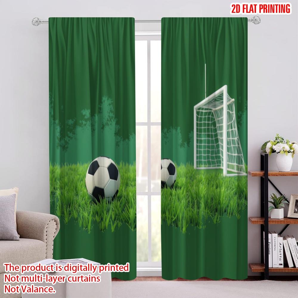 

2pcs,2D plane printing Contemporary Curtains Goalbound Grass Durable Polyester (without rod) Gifts Ldeal for Living Room and 52.50 × 116.00 cm 2 pcs