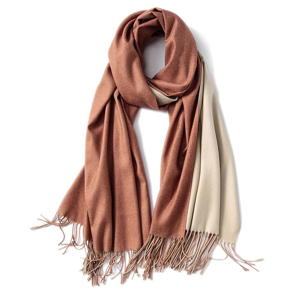 Women Girls Classic Double Side Solid Color Cashmere Shawl Long Warm Scarf for Winter Fall