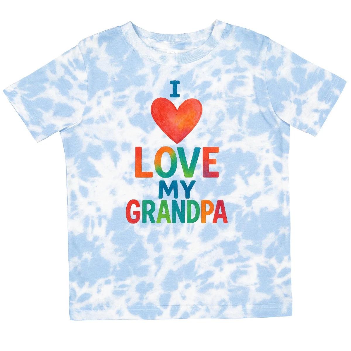 Inktastic I Love My Grandpa Colorful Heart Toddler T-Shirt Child Preschooler Kid 120