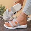 New Women Open Toe Casual Slippers  Breathable Outdoor Beach Platform Sandals Plus Size Solid Color Wedges Shoes Sandalias