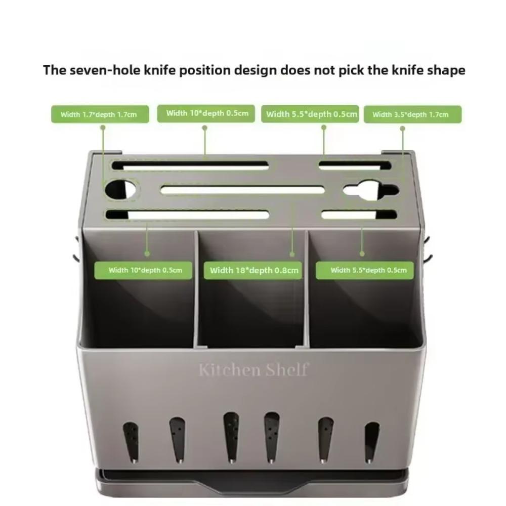 With Drain Tray Cutlery Holder Stainless Steel Spoon Fork Organizer Chopstick Cage  Home