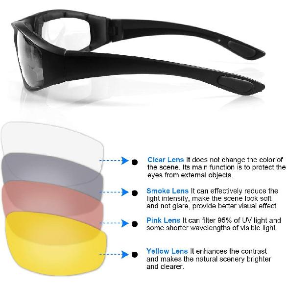 3 Pair Motorcycle Riding Glasses Padding Goggles UV Protection Dustproof Windproof Motorcycle Sunglasses For Outdoor Actives