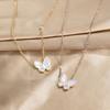 316L Stainless Steel Fashion Fine High-end Jewelry Natural Shell Zircon Butterfly Charms Collier Necklaces Pendants For Women