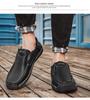 Hand-Stitched Men’s Leather Slip-On Loafers - Outdoor Casual, Low-Top, Plus Size.