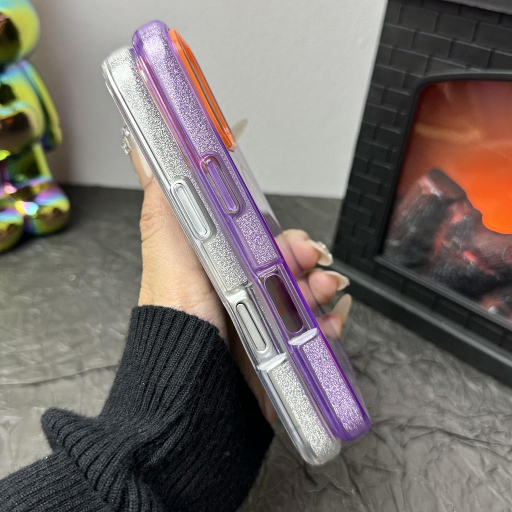 3IN1 Glitter Claer Phone Case For iPhone 17 Pro Max Air 15 14 Plus 11 12 13 16 Pro For Magsafe Wireless Charging Protector Cover
