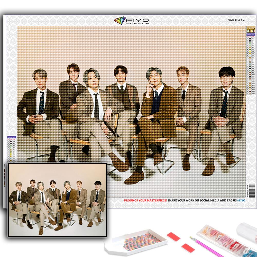 5D DIY Diamond Painting Cross Stitch Korean Boy Group Diamond Embroidery Mosaic Wall Art Home Decoration