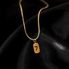 18k Gold Minimalist Snake Bone Chain with Lucky 7 Charm Necklace for Women