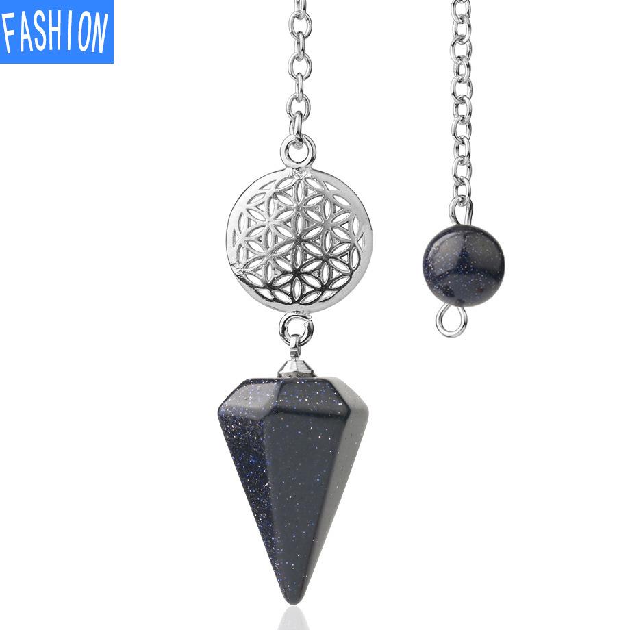 Spirit Pendulum Crystal Semi GEM PENDANT Healing Crystal Point Pendulum Witchcraft Meditation Jewelry