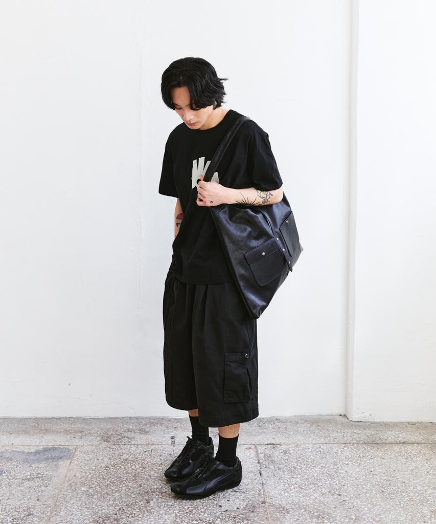 Iseuteuseobiseusyab Vintage Cotton Cargo Bermuda Pants - Black
