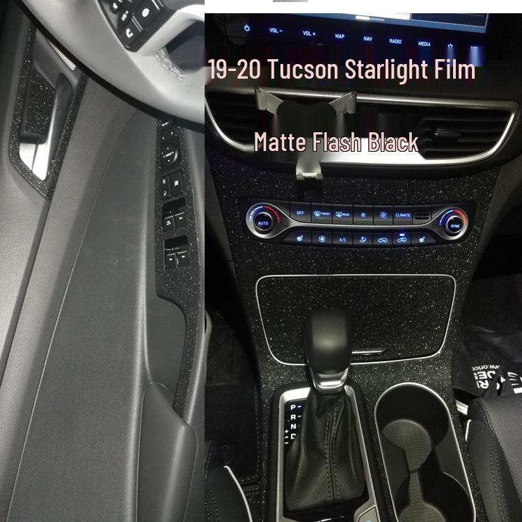 19 Tucson Carbon Fiber Interior Stickers: Console & Window Trim Protection