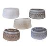 Men Hat Vintage Ethnic Flat Top Round Embroidery Head Decoration Firm Stitching Turkish Jewish Holiday Wear Cap Headwear