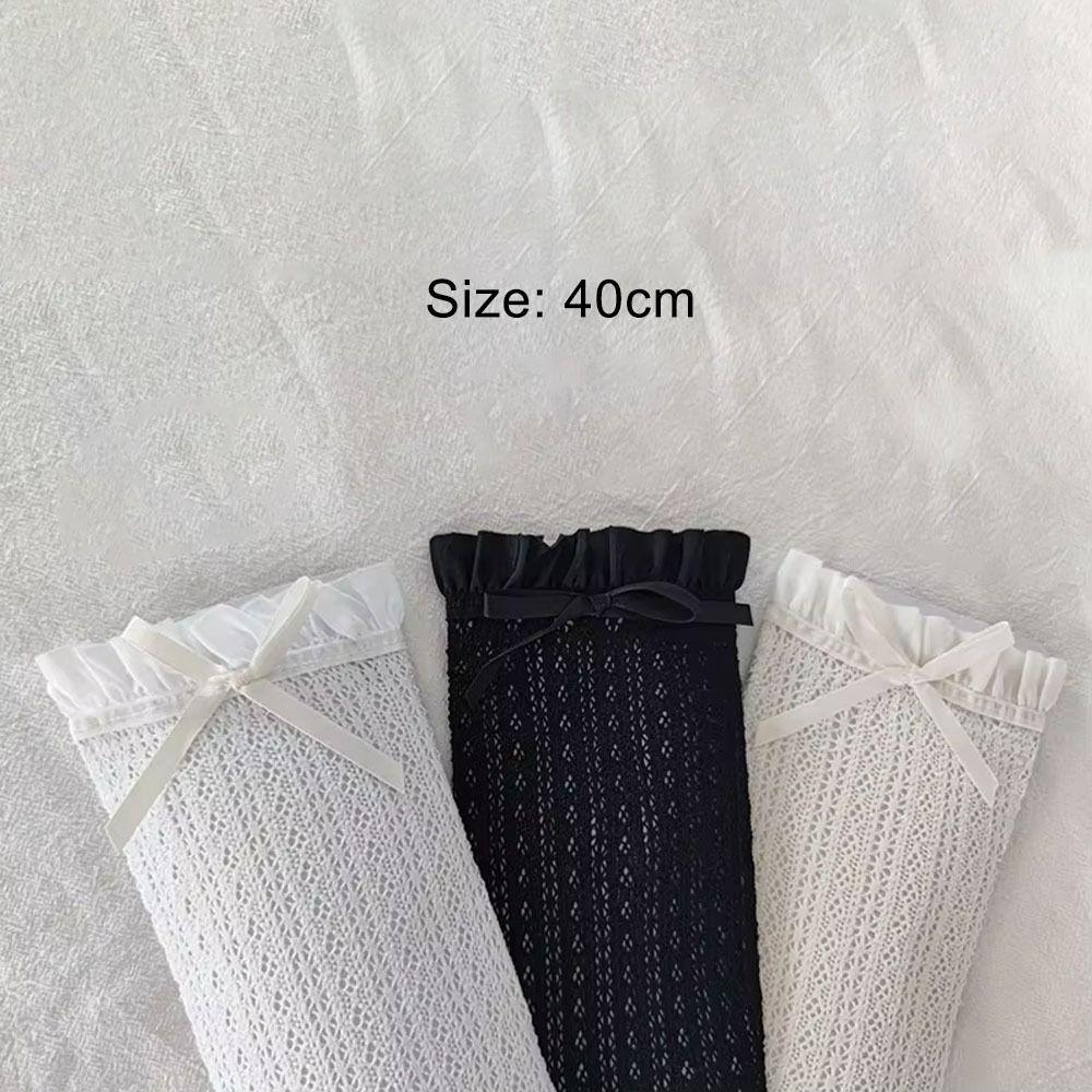 Lace Mesh Knee High Socks Sweet Matching Calf Socks Cute JK Fishnet Stockings  For Women Girls