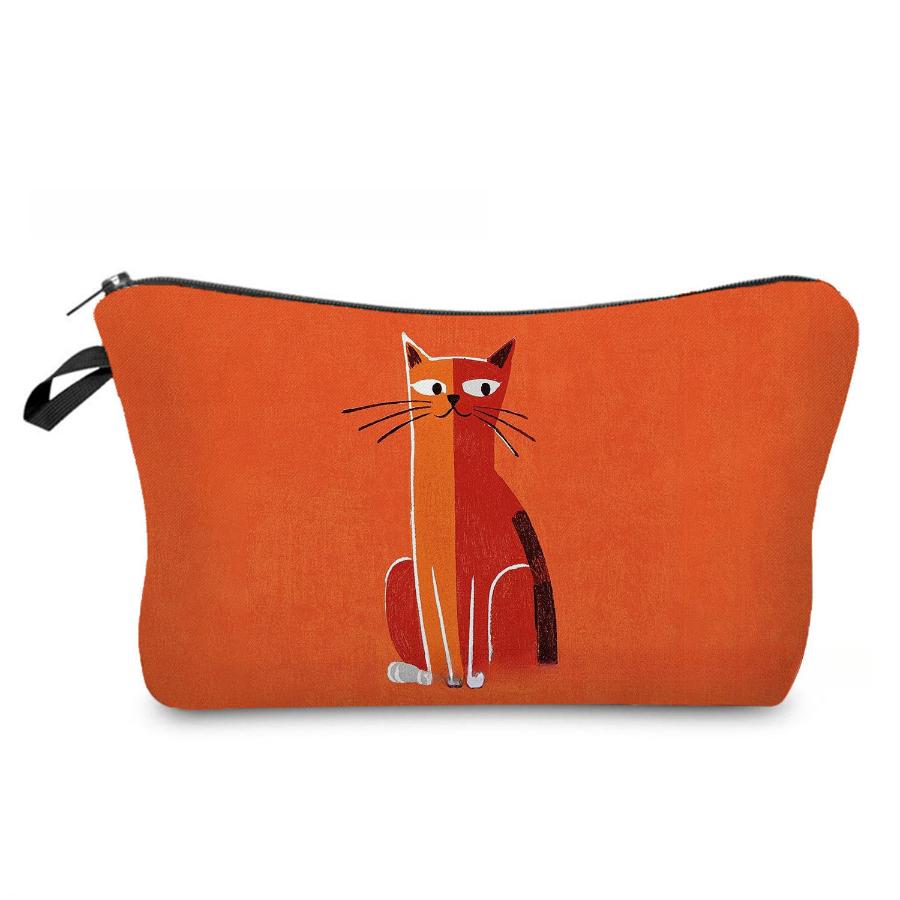 Women Cat Print Cosmetic Bag Toiletries Organize Travel Storage Case 6970 KTB