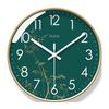 Wall Clock Modern Design Living Room Wall Clock Golden Bamboo Wall Silent Sweep Second Quartz Clocks