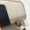 [Pre-Owned] Sylvie Gold Buckle Striped Web Leather Mini Tote Shoulder Crossbody Bag - Good #1YKKBYI