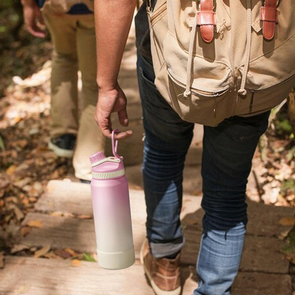 FJbottle 950ml Vacuum Insulated Water Bottle with Screw and Liter Suitable for Sports Large Wide Easy To Stainless Steel with Silicone Perfect for