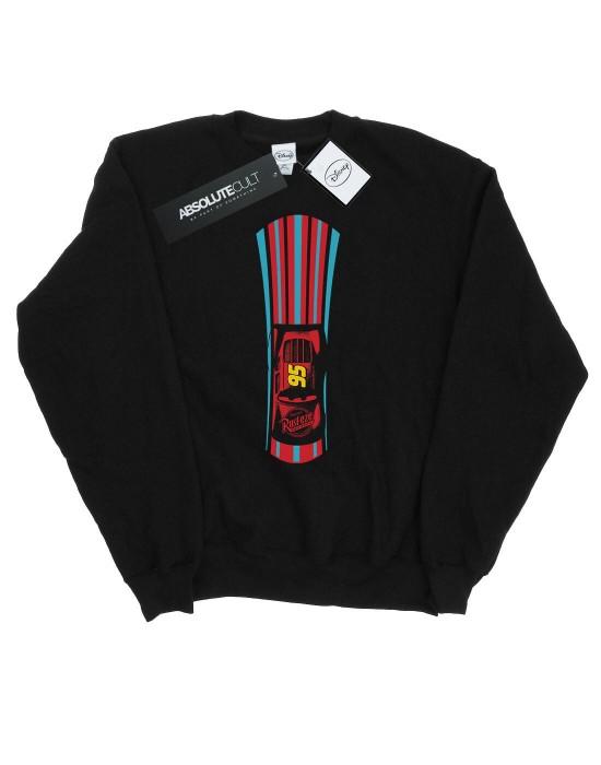 Disney Men's Black Cars Lightning Mcqueen Stripes Sweatshirt L