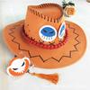 Anime Portgas·D· Ace Cowboy Hat Cosplay Hats Pirates Cap Suede Costume
