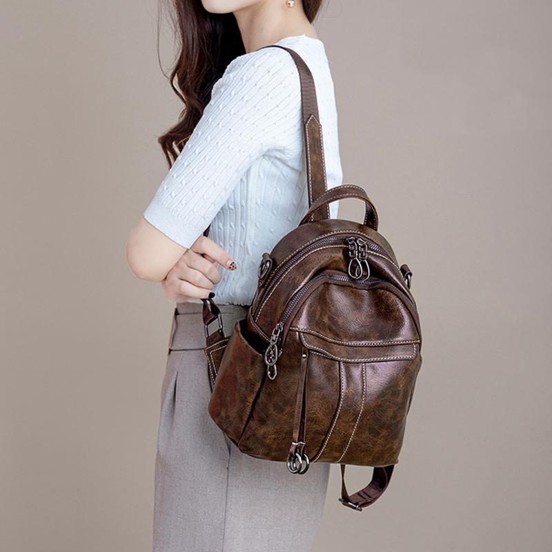 Mode Frauen Rucksack Schultaschen für Teenager Mädchen Schultasche Rucksack PU Leder Umhängetasche Studenten Handtasche