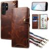 Wallet Case For Samsung Galaxy S26 Ultra S25 Edge S24 FE S23 Ultra S22 Note 20 S21 S20 Plus 5G Genuine Leather Book Flip Cover