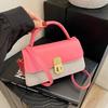 Textured Small Bag, Women's Commuter Bag, Popular Style, Versatile Crossbody Bag, Contrasting Color Single Shoulder Armpit Small Square Bag