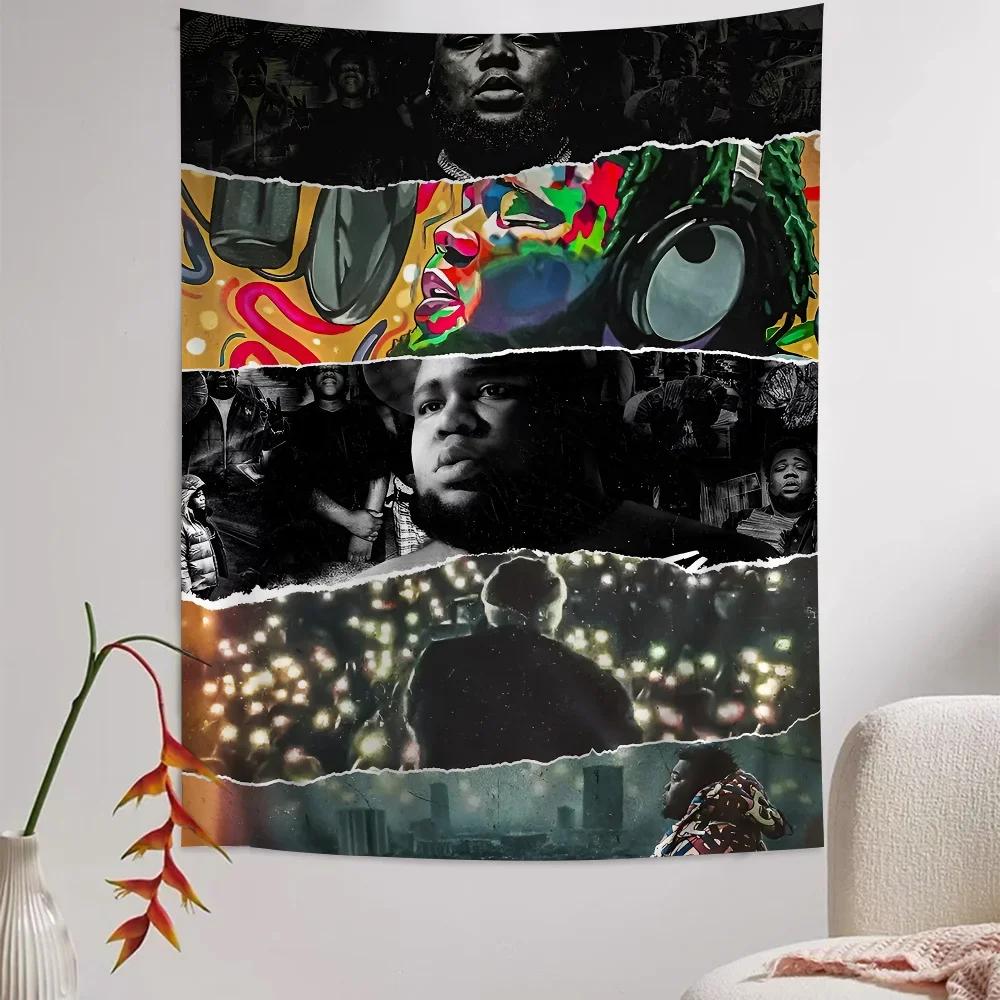 Rod Wave Singer Anime Chart Tapestry Bohemian Wall Tapestries Mandala Wall Art Decor
