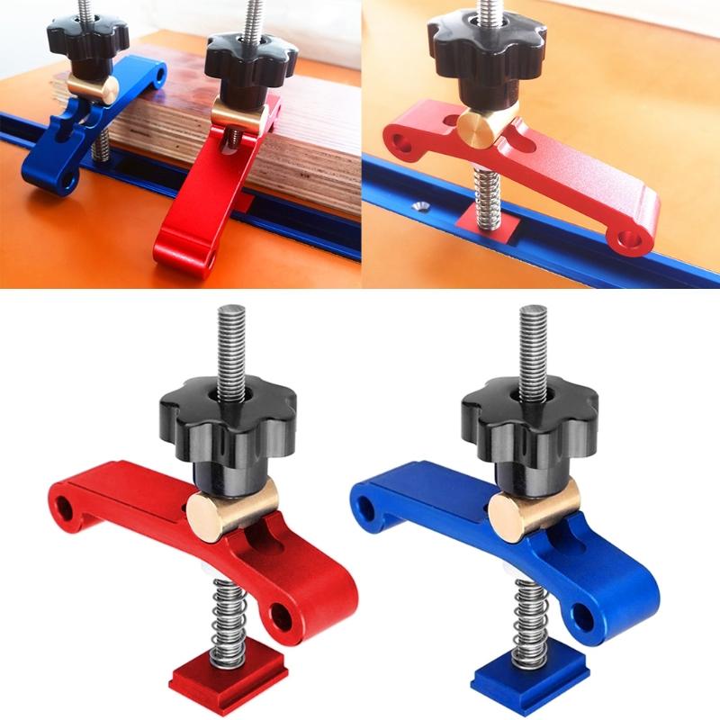 Upgraded T-Track Hold Down Clamp Woodworking Universal Fixed Clamp Jig T-Slots Clamping Blocks Platen Woodworking Tools