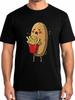 Funny French Fries Mens T-Shirts,Short Sleeve Quick Drying T Shirts for Men Crew Neck Tee Potato Men's T-Shirts,Black