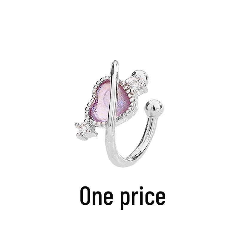 Zirkonia Doppel-Schicht Strass-Kreuz-Kette Ohne-Piercing Stern Ohr-Manschette für Damen