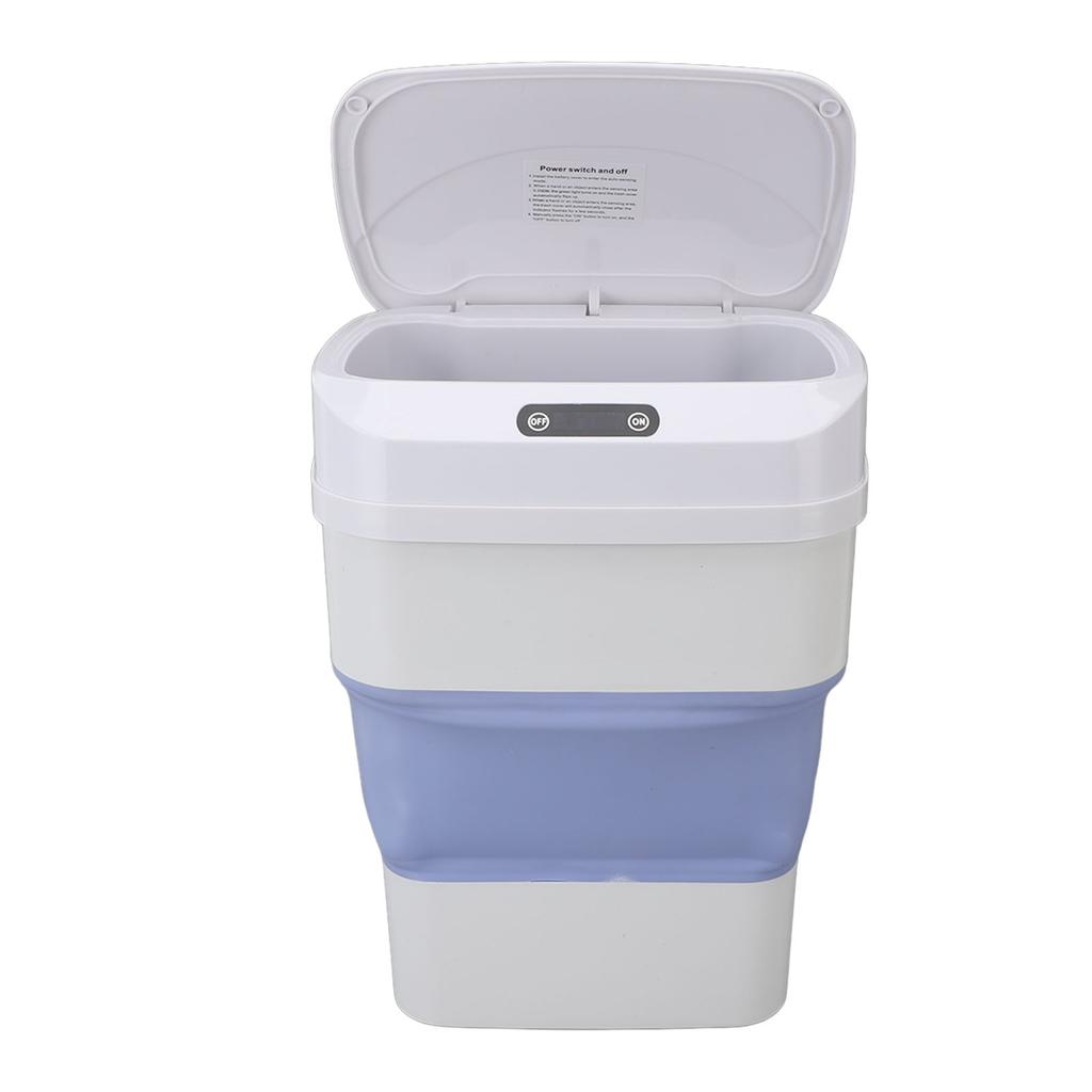 17.5L Trash Can Touchless Motion Sensor Plastic Foldable Smart Garbage Can with Lid for Kitchen