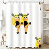 Adorable Cartoon Yellow Bee Family Shower Curtain Set Waterproof Fabric Print For Bath Decorations