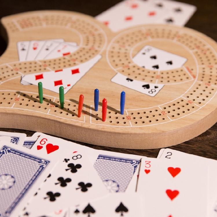 Wood Cribbage Cards Game Combines With Contemporary Appeal Strategy Cards Game To Improve Logics Skills Easy to Play