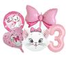 5pcs Marie Cat Bow Balloons Pink Girls Birthday Party Balloons Decoration Cartoon Marie Cat Animal Pet Balloon Baby Shower Decor