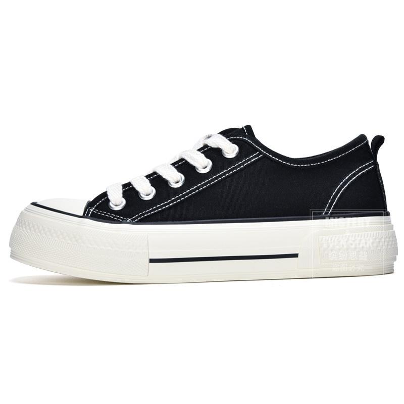 Platform Canvas Shoes Women's Trendy Shoes Versatile Casual Little White Shoes Student Retro Board Shoes 812