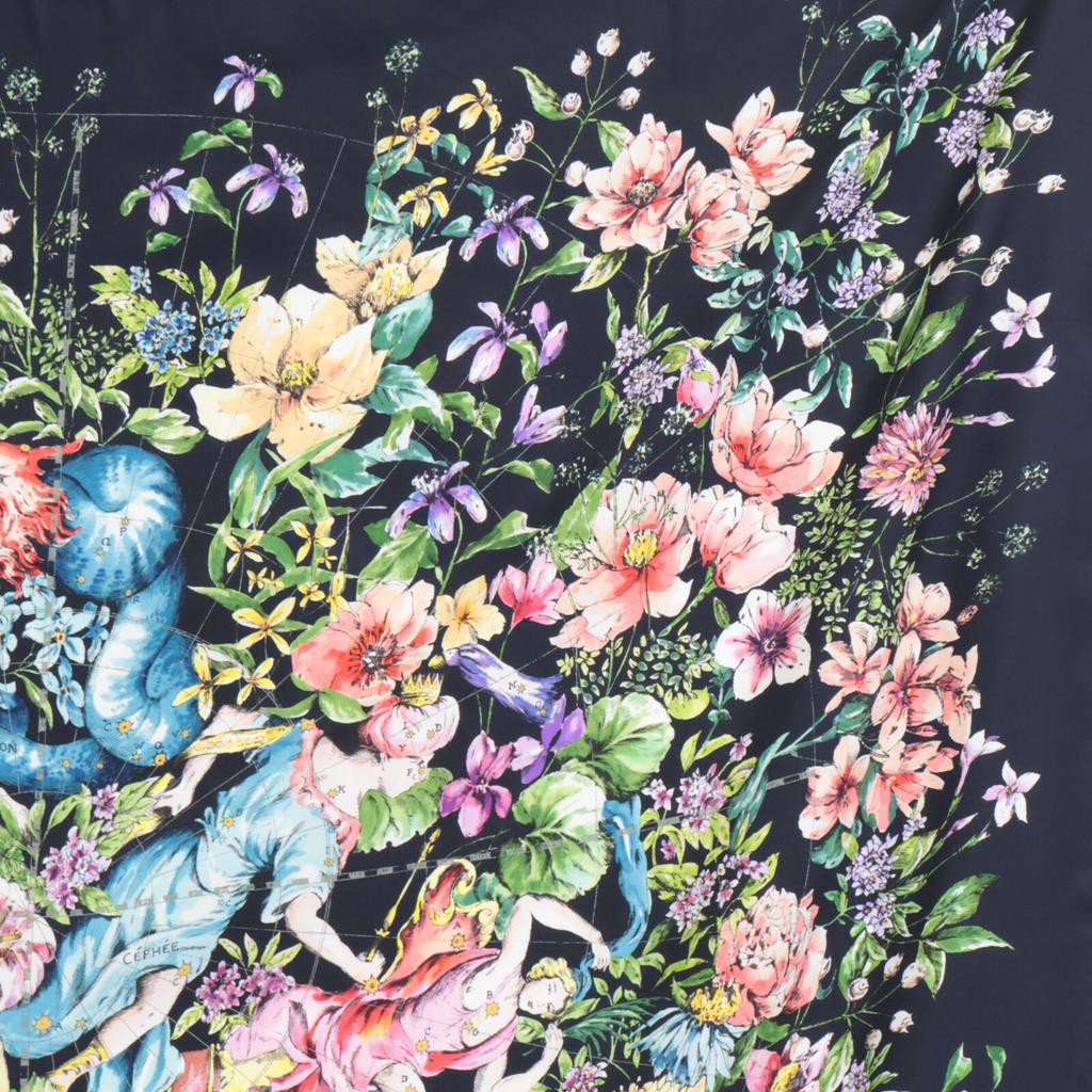 DIOR [Excellent Condition/Domestically Authorized] 22AW XKDOO090I603C581TU D-Constellation Silk Square scarf Black/MulticolorUsed